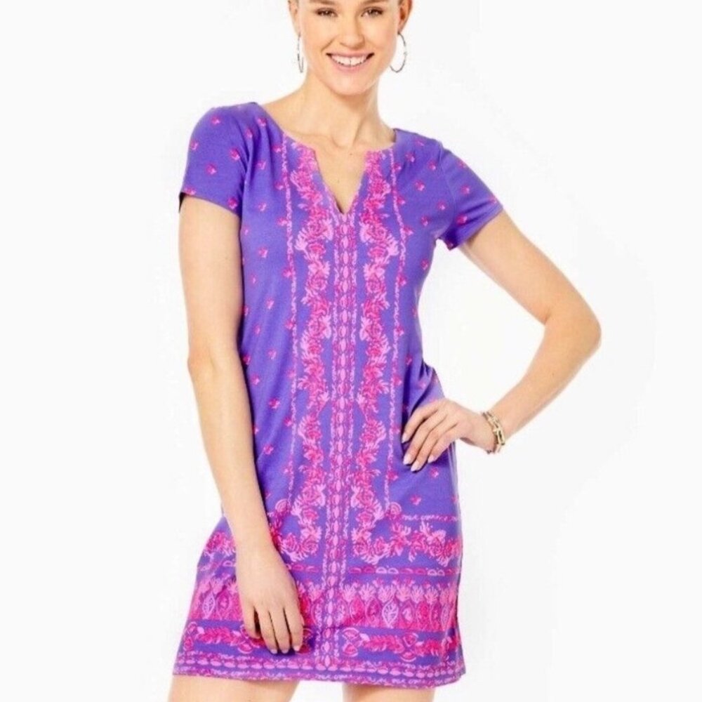 NWT Lilly Pulitzer UPF 50+ Sophiletta Mystic Purple Coral Shell Dress M
